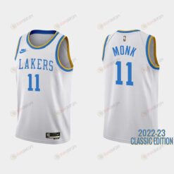 Los Angeles Lakers Malik Monk 11 2022-23 Classic Edition White Men Jersey