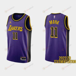 Los Angeles Lakers Malik Monk 11 Purple 2022-23 Statement Edition Men Jersey