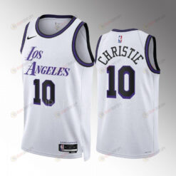 Los Angeles Lakers Max Christie 10 2022-23 City Edition White Jersey