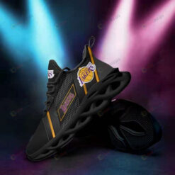 Los Angeles Lakers Stripe 3D Max Soul Sneaker Shoes In Black