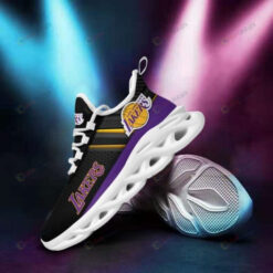 Los Angeles Lakers Stripe Pattern 3D Max Soul Sneaker Shoes In Purple