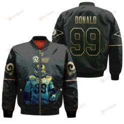 Los Angeles Rams Aaron Donald Pattern Bomber Jacket - Black