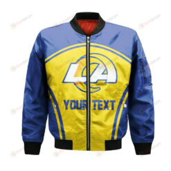 Los Angeles Rams Bomber Jacket 3D Printed Custom Text And Number Curve Style Sport