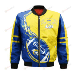Los Angeles Rams Bomber Jacket 3D Printed Flame Ball Pattern