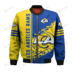 Los Angeles Rams Bomber Jacket 3D Printed Logo Pattern In Team Colours