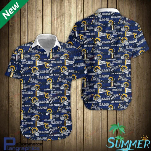 Los Angeles Rams Curved Hawaiian Shirt