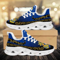 Los Angeles Rams Custom Name Logo Pattern 3D Max Soul Sneaker Shoes In Blue