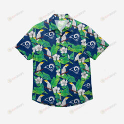 Los Angeles Rams Floral Button Up Hawaiian Shirt