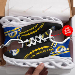 Los Angeles Rams Logo Baseball Pattern Custom Name 3D Max Soul Sneaker Shoes