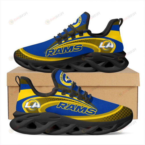 Los Angeles Rams Logo Curve Line Polka Dot Pattern 3D Max Soul Sneaker Shoes