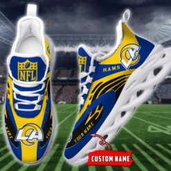 Los Angeles Rams Logo Custom Name 3D Max Soul Sneaker Shoes