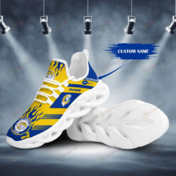Los Angeles Rams Logo Fire Pattern Custom Name 3D Max Soul Sneaker Shoes