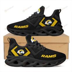 Los Angeles Rams Logo Pattern 3D Max Soul Sneaker Shoes In Black