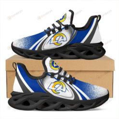 Los Angeles Rams Logo Pattern 3D Max Soul Sneaker Shoes In Blue White