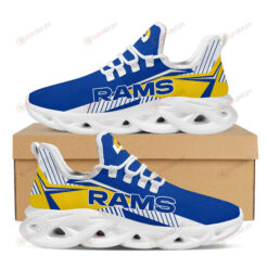 Los Angeles Rams Logo Stripe Pattern 3D Max Soul Sneaker Shoes