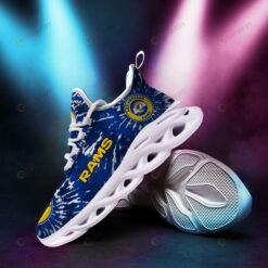 Los Angeles Rams Logo Tie Dye Pattern Custom Name 3D Max Soul Sneaker Shoes