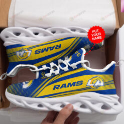 Los Angeles Rams Logo With Polka Dots Pattern Custom Name 3D Max Soul Sneaker Shoes