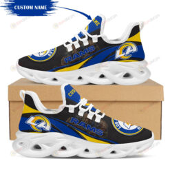 Los Angeles Rams Mascot Logo Pattern Custom Name 3D Max Soul Sneaker Shoes