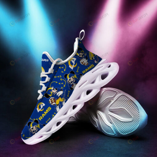 Los Angeles Rams Mickey Logo Pattern Custom Name 3D Max Soul Sneaker Shoes