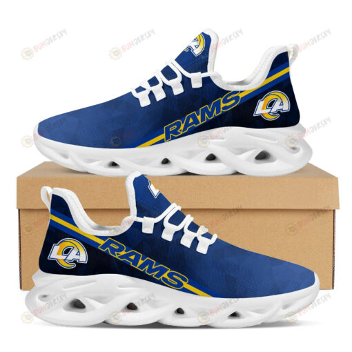 Los Angeles Rams Polygonal Design Pattern 3D Max Soul Sneaker Shoes