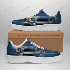 Los Angeles Rams Shadow Logo Pattern Air Force 1 Printed In Dark Blue