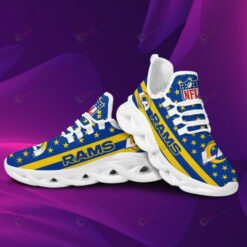 Los Angeles Rams Star Pattern 3D Max Soul Sneaker Shoes