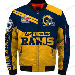 Los Angeles Rams Super Bowl LVI Champions Blue Yellow Bomber Jacket