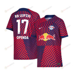 Lo?s Openda 17 RB Leipzig 2023-24 Away YOUTH Jersey - Red Blue