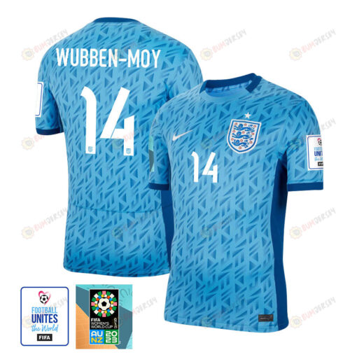 Lotte Wubben-Moy 14 England 1 Star FIFA Patch Women's National Team 2023-24 World Cup Away Men Jersey