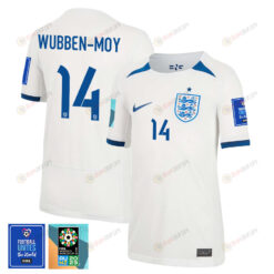 Lotte Wubben-Moy 14 England 1 Star FIFA Patch Women's National Team 2023-24 World Cup Home Jersey