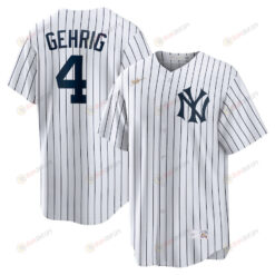 Lou Gehrig 4 New York Yankees Cooperstown Collection Home Jersey - White