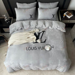 Louis Vuitton LV Double Sided Crystal Velvet Bedding Set In Gray