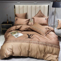 Louis Vuitton LV Long-Staple Cotton Bedding Set In Brown