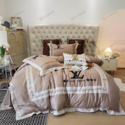 Louis Vuitton LV Monogram Long-Staple Cotton Bedding Set In Gray