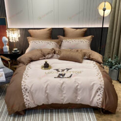 Louis Vuitton LV Satin Cotton Bedding Set In Brown