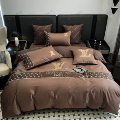 Louis Vuitton Luxury Long-Staple Cotton Bedding Set In Brown