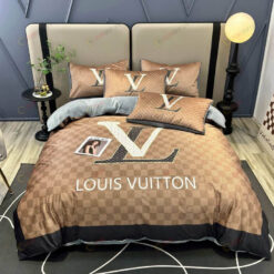 Louis Vuitton Thick Crystal Velvet Cotton Bedding Set In Brown