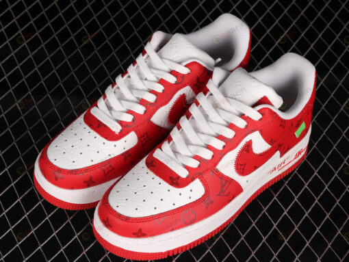 Louis Vuitton x Nike Air Force 1 07 Low White Red Shoes Sneakers