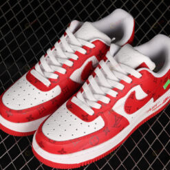 Louis Vuitton x Nike Air Force 1 07 Low White Red Shoes Sneakers