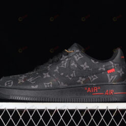 Louis Vuitton x Nike Air Force 1 Low Black Red Shoes Sneakers