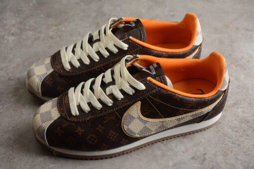 Louis Vuitton x Nike Classic Cortez Coffee Sail Light Bone Shoes Sneakers