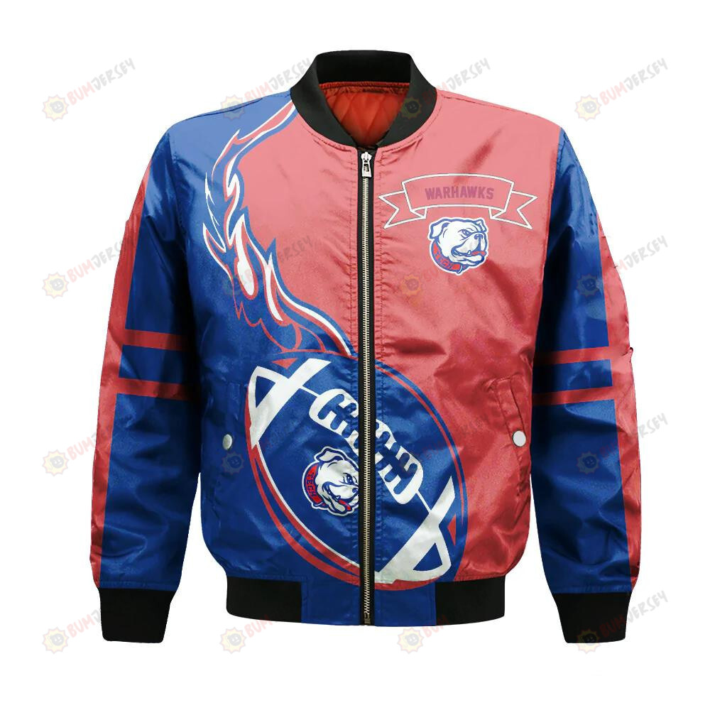 Louisiana-Monroe Warhawks Bomber Jacket 3D Printed Flame Ball Pattern