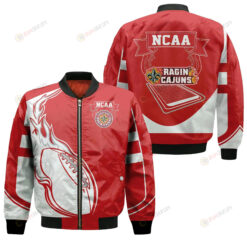 Louisiana Ragin??Cajuns Bomber Jacket 3D Printed - Fire Football