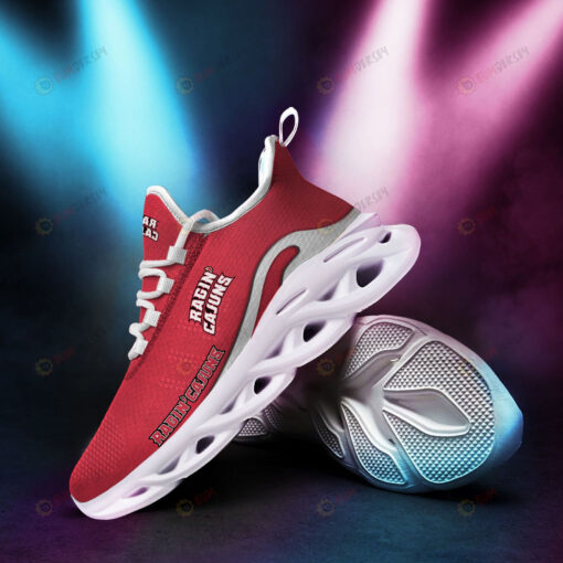 Louisiana Ragin??Cajuns Logo Pattern 3D Max Soul Sneaker Shoes In Red