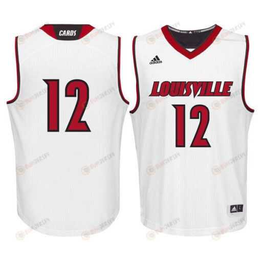 Louisville Cardinals 12 Basketball Men Jersey - White