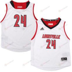 Louisville Cardinals 24 Basketball Men Jersey - White