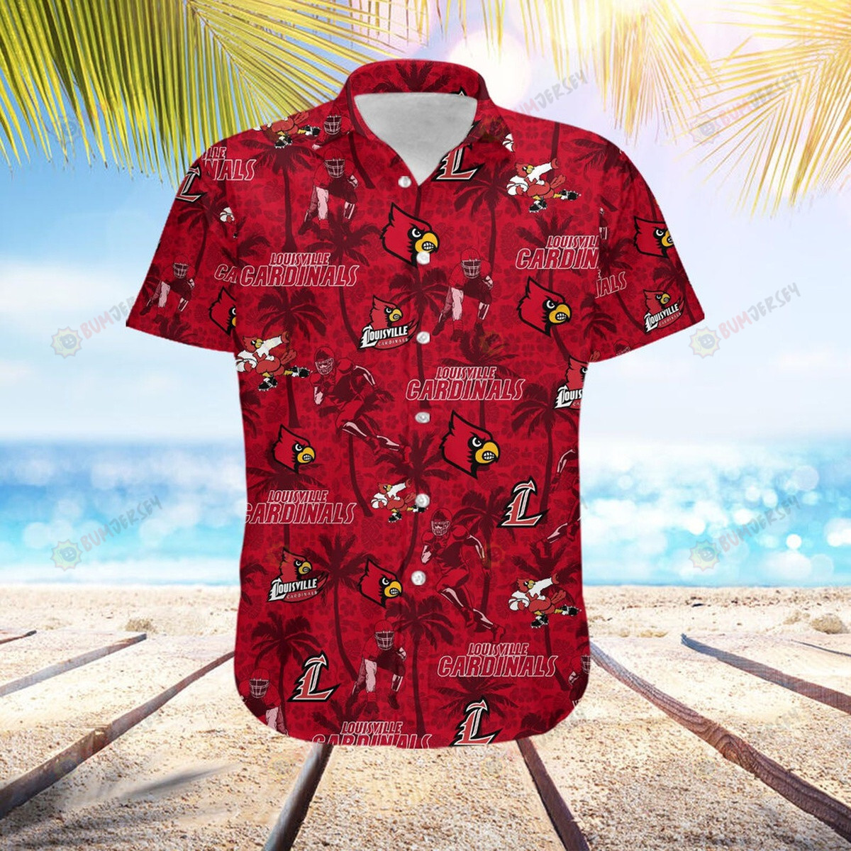 Louisville Cardinals Coconut Short Sleeve Button Up Summer 3D Printed Hawaiian Shirt
