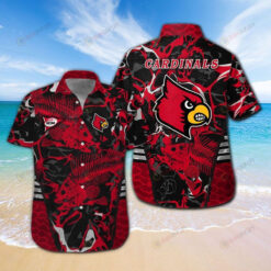 Louisville Cardinals Fishing Short Sleeve Button Up Summer 3D Printed Hawaiian Shirt