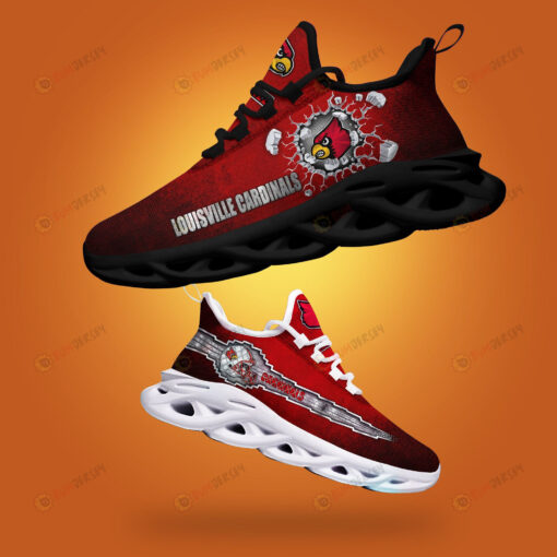 Louisville Cardinals Logo Broken Pattern 3D Max Soul Sneaker Shoes