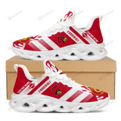 Louisville Cardinals Logo Custom Name Pattern 3D Max Soul Sneaker Shoes In Red And White